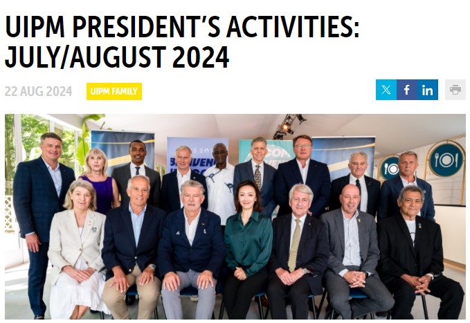 UIPM President’s Activities: July/August 2024